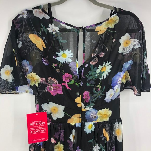 Little Mistress Tall floral kimono maxi dress - Picture 5 of 10